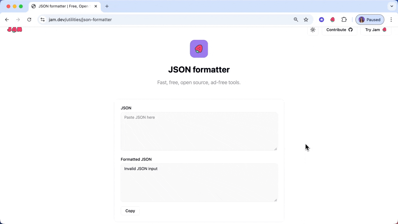 JSON Formatter - Jam.dev - Dev Utils